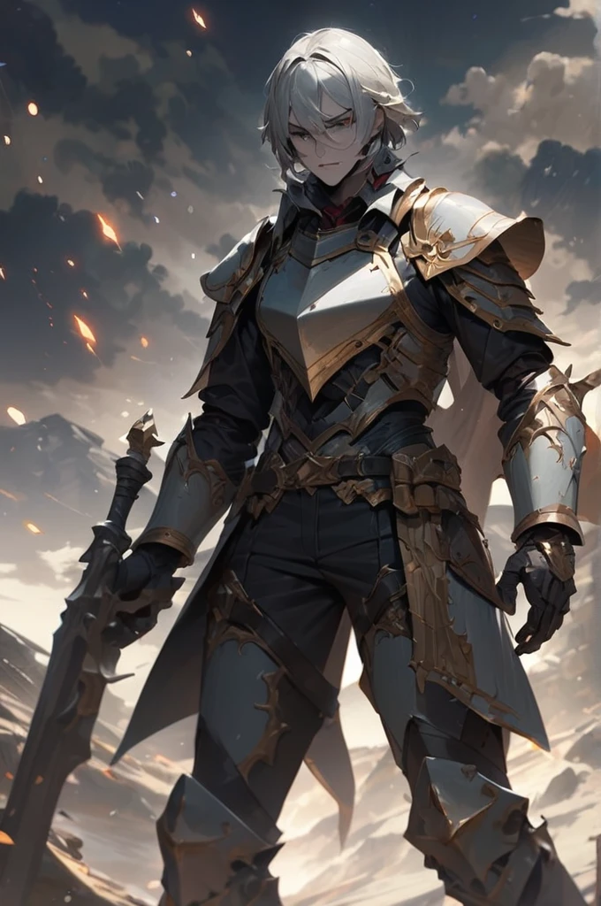 ((Best quality)), ((masterpiece)), (detailed), The great paladin battle with the forces of evil