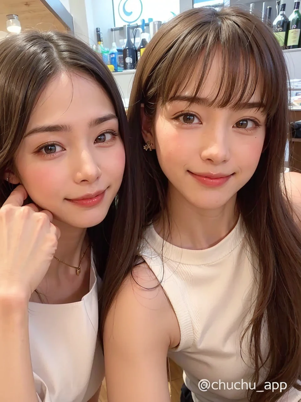 1 girl, alone, Shiny skin, , Very detailed, Super detailed, Ultra-high resolution, whole body, (Photo realism:1.6、Put out your ears), (highest quality), (Best Shadow),realism:1.6 details, Perfect lighting, Black Hair, ((Showpiece, highest quality, High precision、Beautiful face in symmetry、Golden Ratio、Ultra-high resolution)), One Girl, (big , Realistic: 1.4), (look up at the camera even a little, Look up the camera, look up, look up at the camera, Looking into the camera))), alone, , White Background, snow-White Background, shut up., smile, pretty Black Hair, short hair, Big eyes, Transparent double eyelids, eyelash, listen, Long neck, Long neck, Absolute area, ((Face close-up, short hair with bangs)), 19 years old, Attractive proportions, Shiny skin, Beautiful clavicle, Golden Ratioの顔, Perfect Face, Teardrop-shaped mole, Mole on , bangs, clean bangs, beautiful bangs, Lip gloss, Thin lips, White skin, I took off my clothes, big , Small face, Small face, Looking up a little, looking into the camera, ((smile a little for the camera, really nothing pure White Background, very big big , big ))