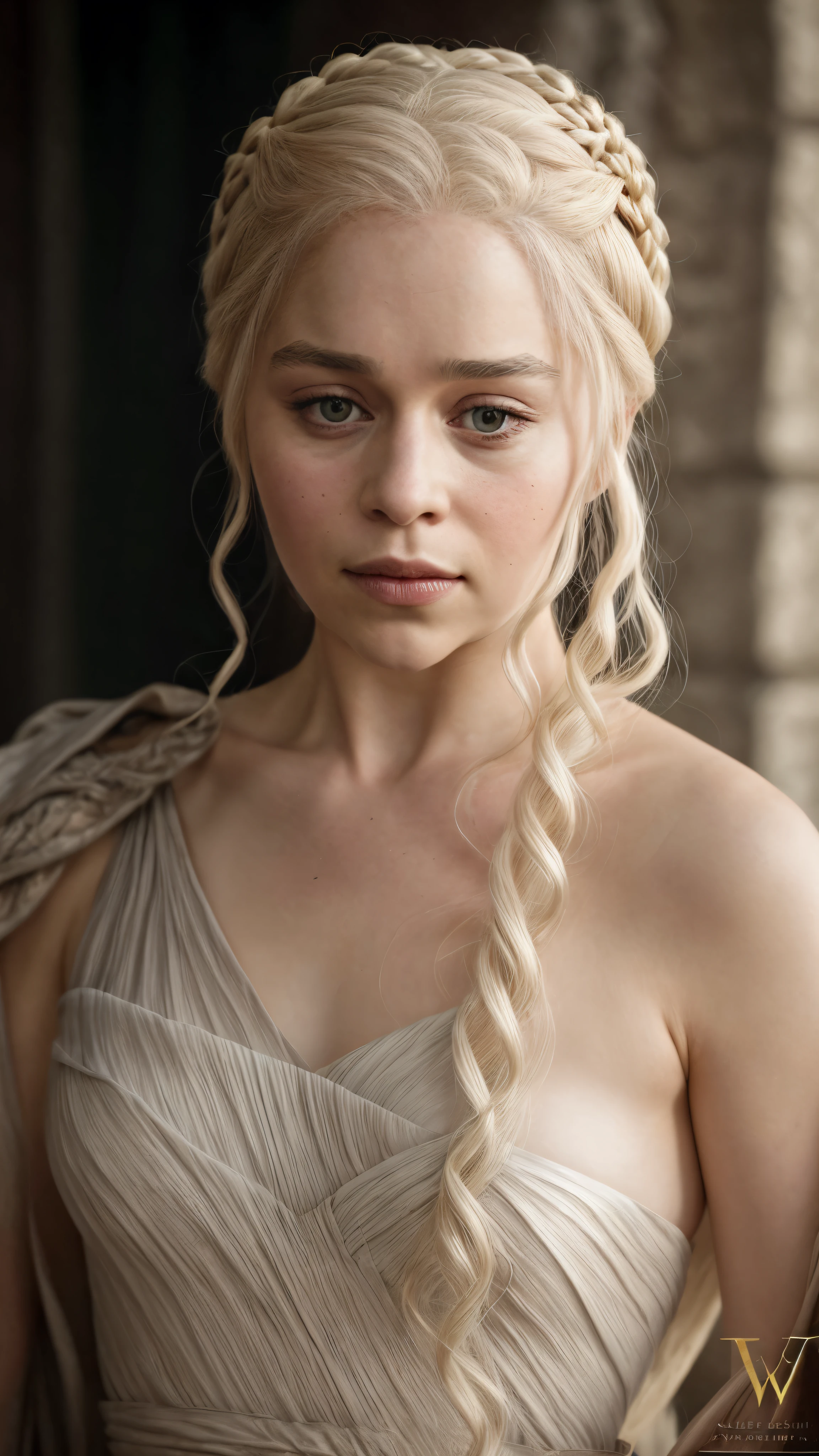 masterpiece, stunning portrait photo of khls woman, sleeveless, erotic costumes, sensual satin dress, game of thrones inspired costumes,