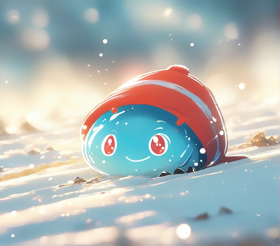 Blue Spike Bacteria Spider Monster, Red Cap, Desert at Snow