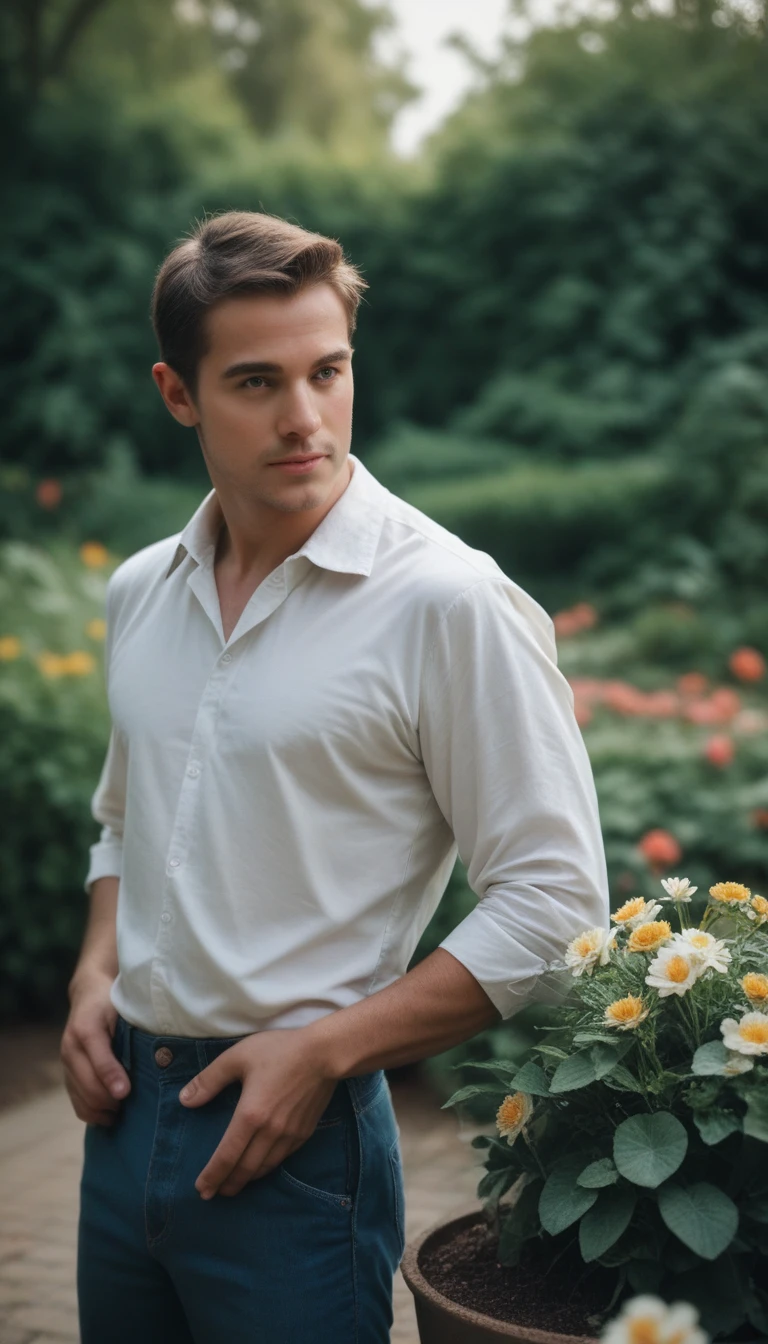 score_9,score_8_up,score_7_up,source_photo,score_9, score_8_up, score_7_up, source_photo, (photography, realistic:1.4) ,rating_save , handsome men ,garden