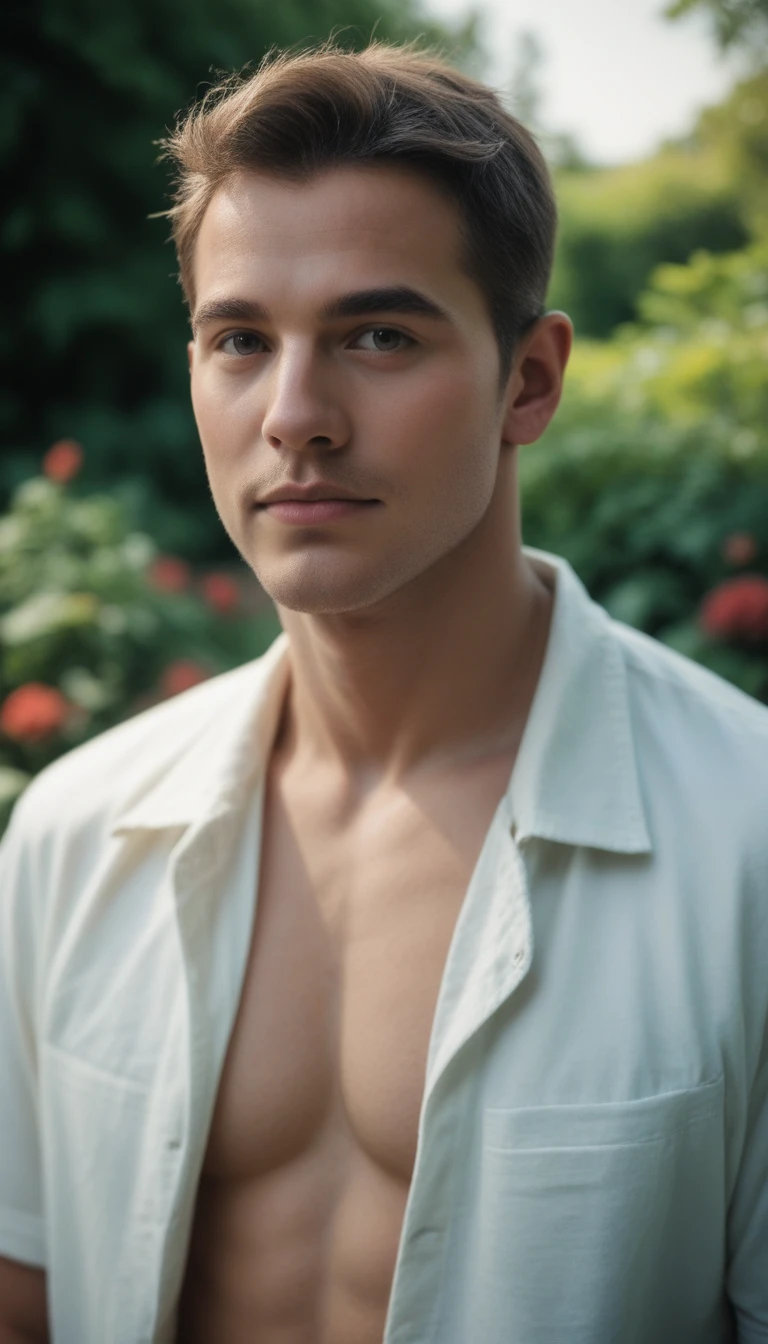 score_9,score_8_up,score_7_up,score_9, score_8_up, score_7_up, source_photo, (photography, realistic:1.4) handsome men ,garden