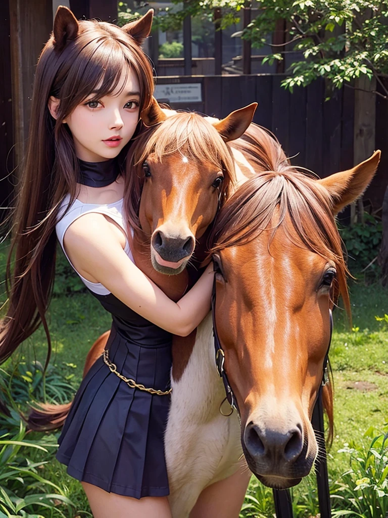 ​masterpiece、(((fullnude)))、((((fullnudeヌード)))、(((Don't wear pants、ride horse)))、((low angles)))、outdoor exposed girl、A detailed eye、超hight resolution(reality:1.4)very extremely beautiful, Beautiful skins, A slender,skinny  body、small tits、Smaller chest、being thin、thin and long legs、 (A hyper-realistic), (hight resolution), (8K), (ighly detailed), (ultra-detailliert), 详细的脸,、NSFW、Uma Musume