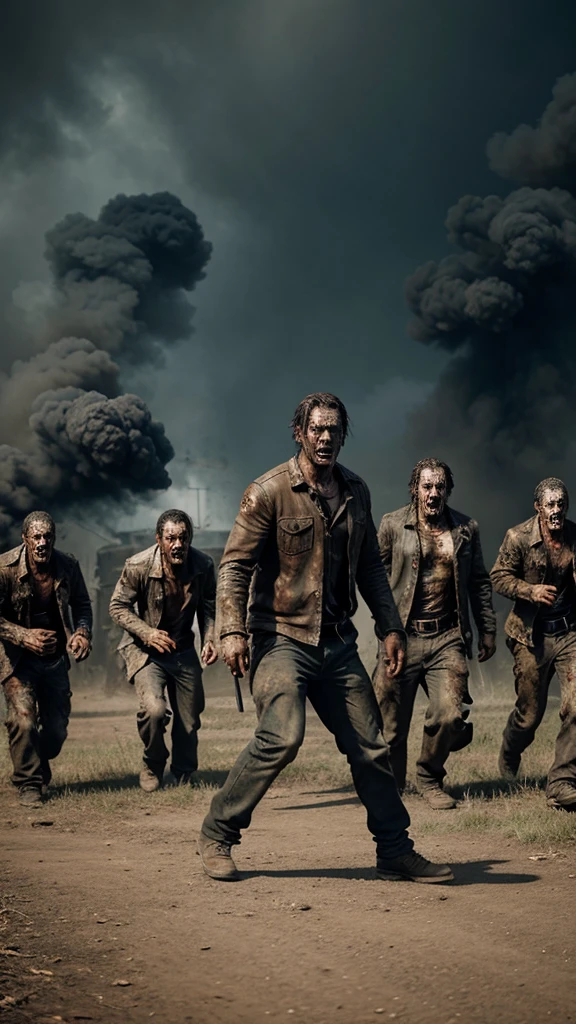 100 zombies in a big Play graund