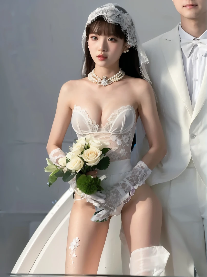 Wedding dress，Short shorts，butt，hair，Open legs，Swimming pants，Camel toe，Squeeze the meat，8k，Lace，transparent。