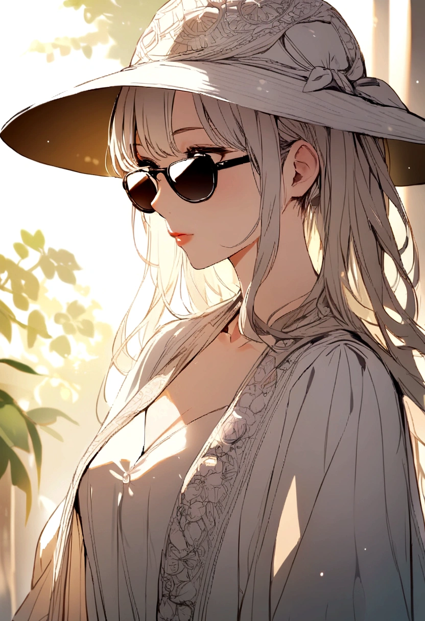 same girl without her sun glasses