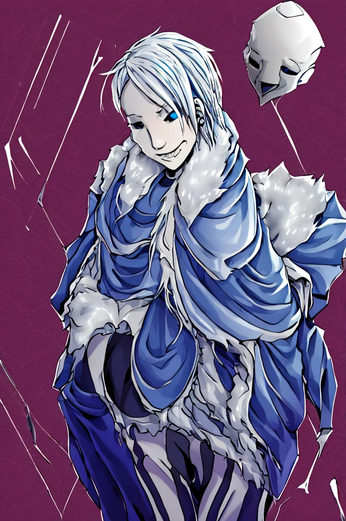 Sigrid, also known as "Divinity," possesses a captivating appearance that exudes an otherworldly aura. As a young male humanoid, Sigrid stands at a height of 5 foot 8, with a slender and delicate frame. His ethereal presence is further enhanced by his striking features - white hair cascading down like a waterfall and piercing blue eyes that seem to hold the secrets of the universe. Draped gracefully over Sigrid's slender form is a long overcoat, its dark blue hue contrasting against his pale complexion. The overcoat gracefully extends below their knees, its fabric adorned with intricate patterns that seem to dance and intertwine with each other. It is a testament to the artistry and craftsmanship that went into its creation. Beneath the overcoat, a dark gray shirt peeks through, bearing a bold symbol at its center - a large X. This X, a striking juxtaposition of red and purple, serves as a visual representation of the duality that resides within Sigrid. It is a symbol that hints at the enigmatic nature of his being. Sigrid's attire continues with pants that elegantly taper down to their ankles, allowing for freedom of movement. Completing his ensemble are a pair of boots, sturdy yet stylish, providing a solid foundation for each step he will take. Upon closer inspection, one would notice the presence of four bands adorning Sigrid's jacket. Two bands encircle each arm, while the other two wrap around the area where their rib cage would be located. These bands, a shade of dark gray, serve as a subtle accent to his overall attire. Delicately patterned Xs adorn the bands, positioned at four even angles, with a single line traversing through all of them. It is a meticulous detail that adds a touch of mystique to Sigrid's ensemble. Sigrid, known as "Divinity," is a vision of elegance and intrigue. Hi appearance, from the flowing white hair to the intricate patterns on their attire, is a testament to his unique and captivating nature