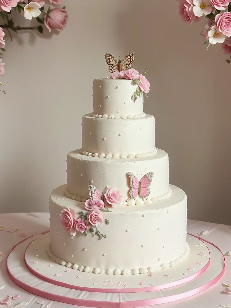 there is a white cake with pink flowers and butterflies on it, cake art, cakes, cake, cake sculpture, flowers and butterflies, elegant highly detailed, highly detailed!!, decorated with flowers, perfectly detailed, immaculately detailed, elegant. highly detailed, wow it is beautiful, beutiful!, birthday cake, beautifully lit, exquisitely detailed, highly detailed!!!