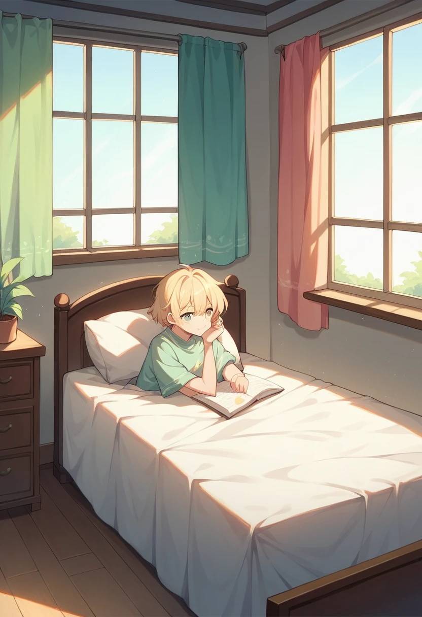 my room, desk, window, certain, chair, bed, no people, 2d pastel matte painting, anime, masterpiece
