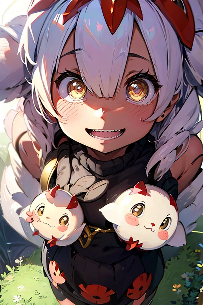 best qualtiy、1girl in、Baby face、A smile、a cool、kawaii eyes、Rabbit ears、Santa Clothes、Colossal tits、tongue、Mouth open、long tongue、