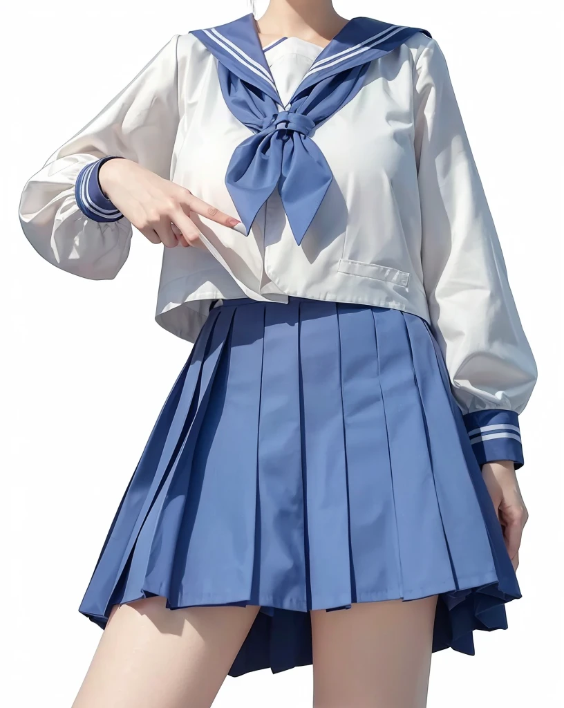 1girl, masterpiece, high_quality, serafuku, school_uniform, breast, white_skirt