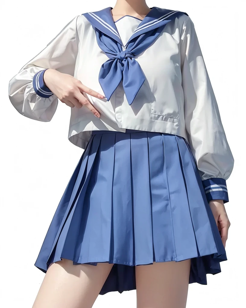 1girl, masterpiece, high_quality, serafuku, school_uniform, breast, white_skirt