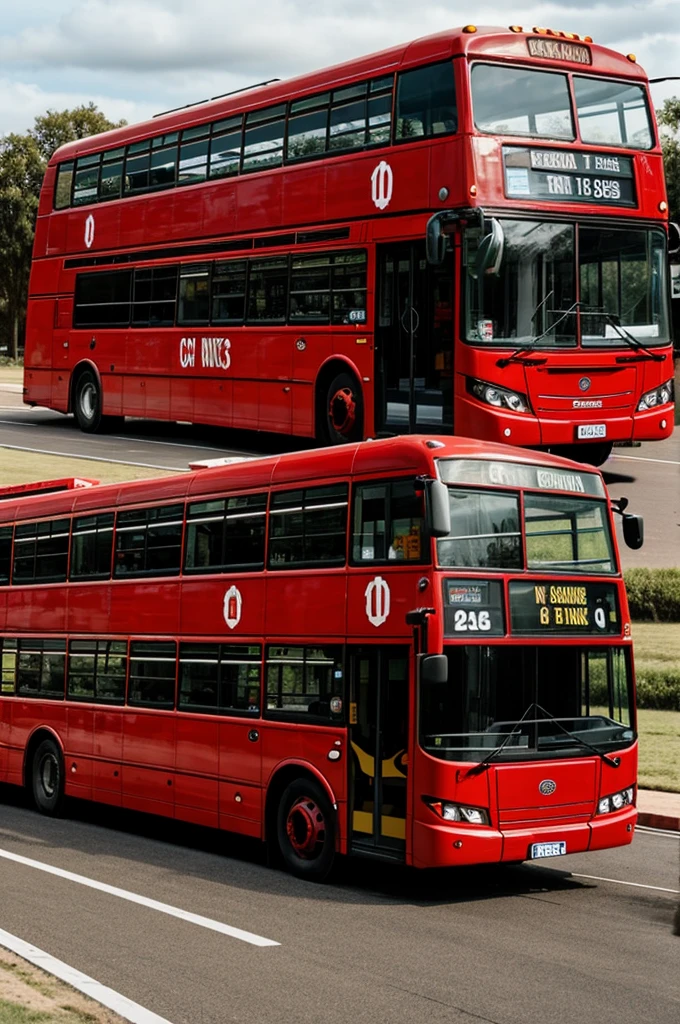 Image of a red bus with the Santa Fe players with a phrase that says the only bus that will take them along the 10