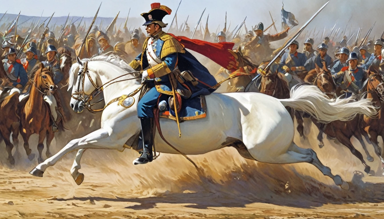 general sur son cheval pendant une bataille