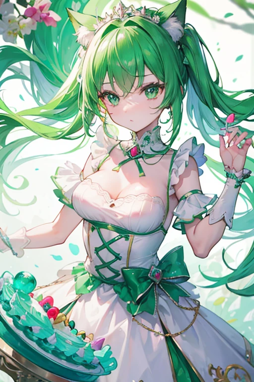 Emerald colors, masterpiece, sharp focus, top quality, depth of field, cinematic lighting, perfect anatomy,
Girl cat
Toys
Candy 🍭🍬
Cake 🎂🍰
Jelly Beans
Colorful
pastel colors
Fancy
Fantasy