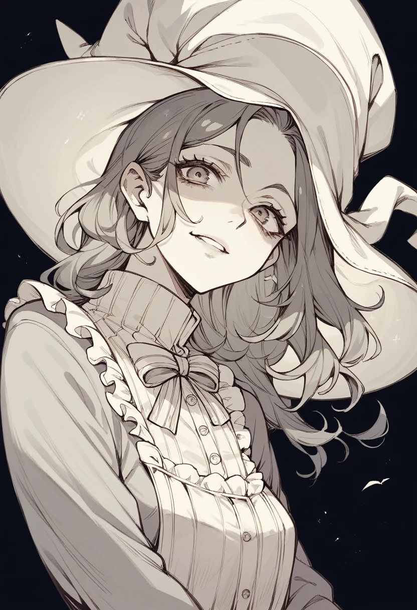 A drawing of a not very realistic horror scarecrow black background