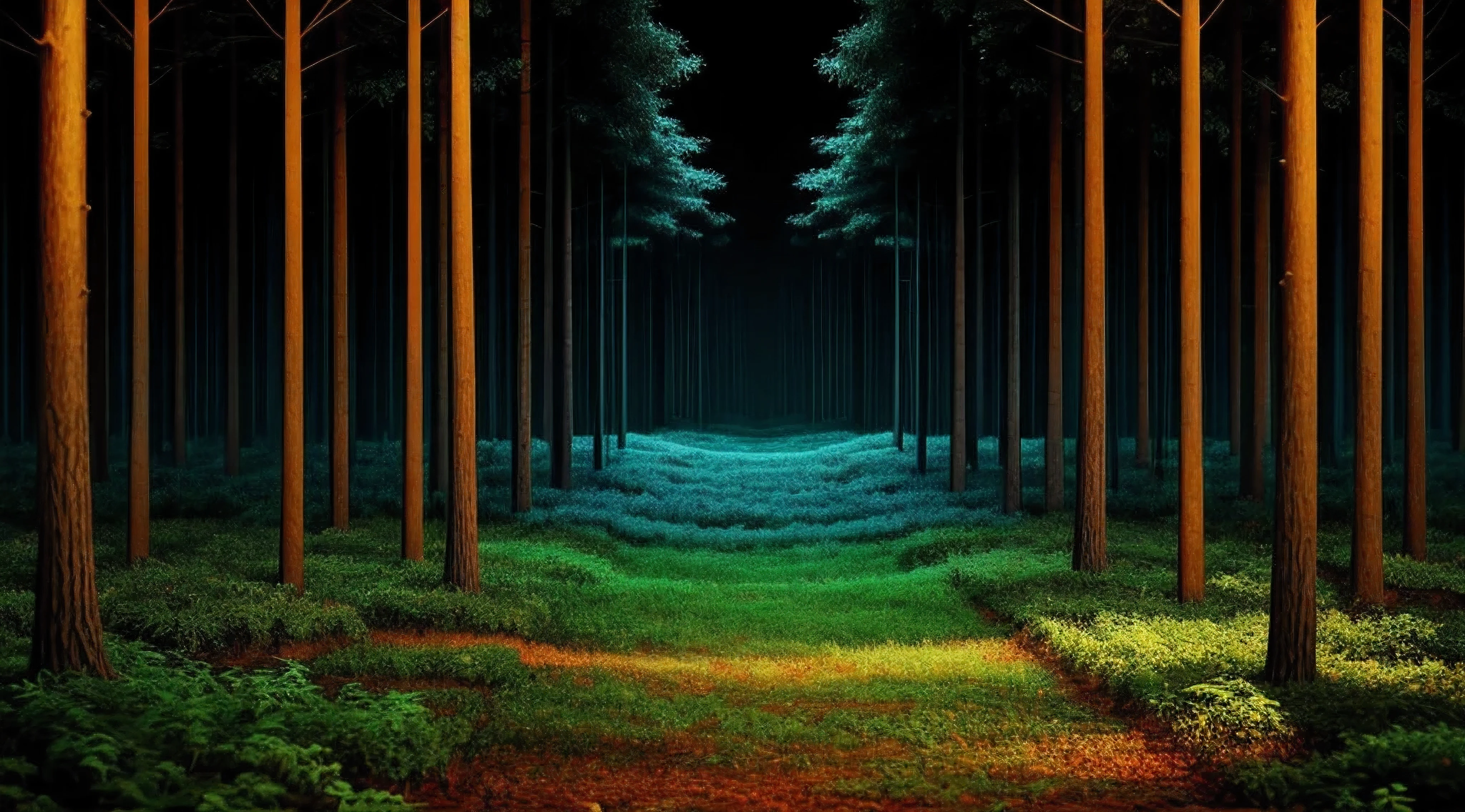 3d abstract forest color background