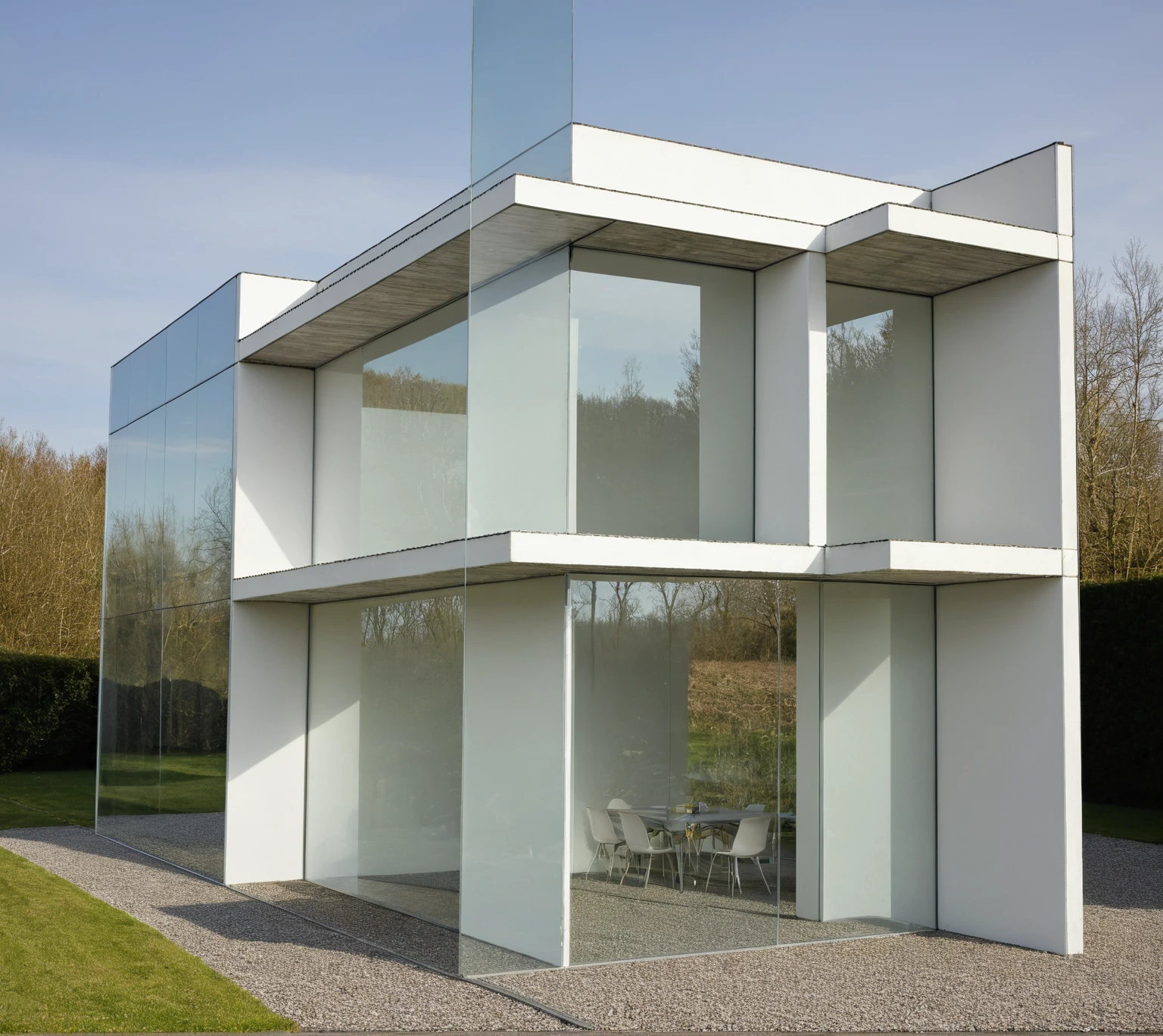 Photo brute,chef-d&#39;artwork, High quality, best quality, authentique, great detail,
en plein air, style de maison moderne,bietthuhn, mur blanc, glass windows, porte d&#39;entrance,pavement, herbe, des arbres, ciel, nuage, (jour:1.1),
