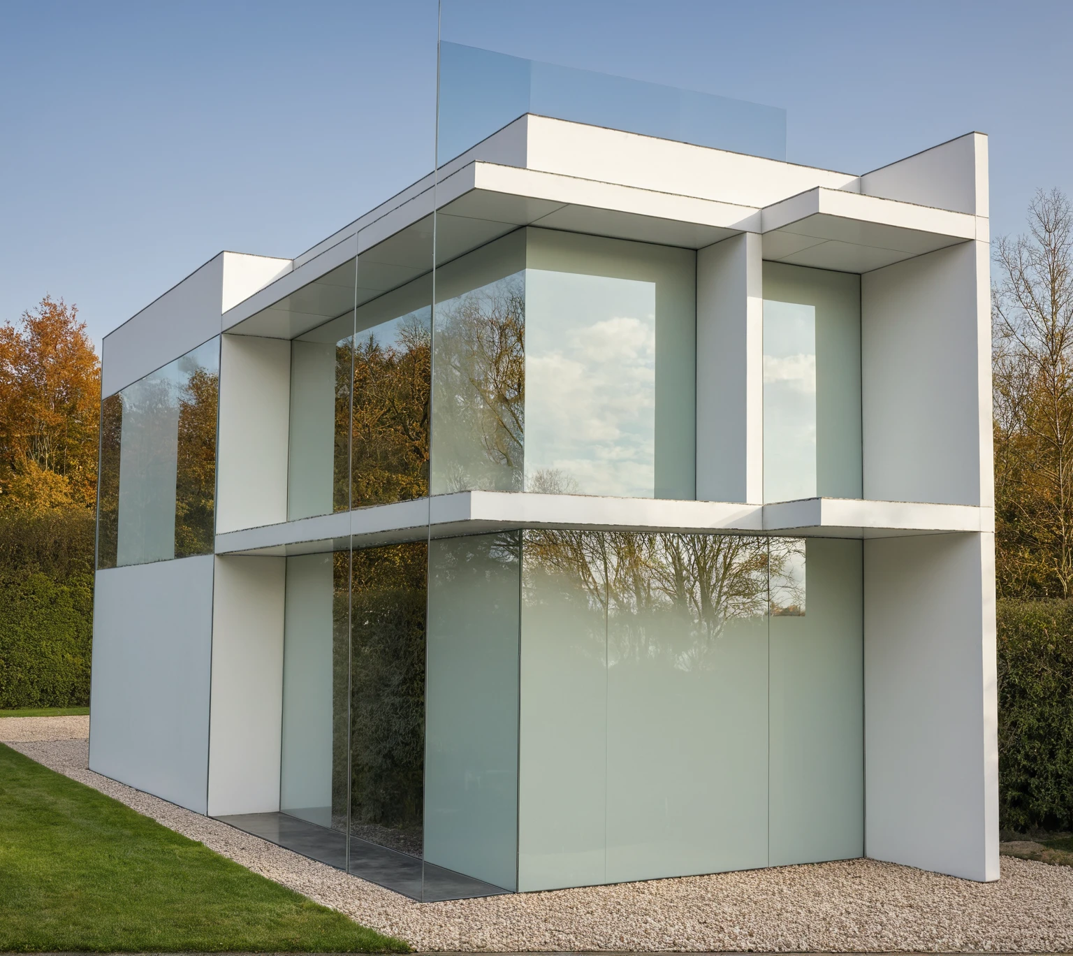 Photo brute,chef-d'artwork, High quality, best quality, authentique, great detail,
en plein air, style de maison moderne,bietthuhn, mur blanc, glass windows, porte d'entrance,pavement, herbe, des arbres, ciel, nuage, (jour:1.1),