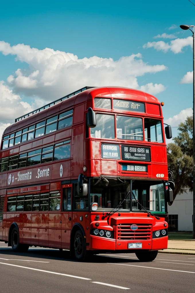 Image of a red bus with the Santa Fe players and an image that says the only one that will take them through 10 