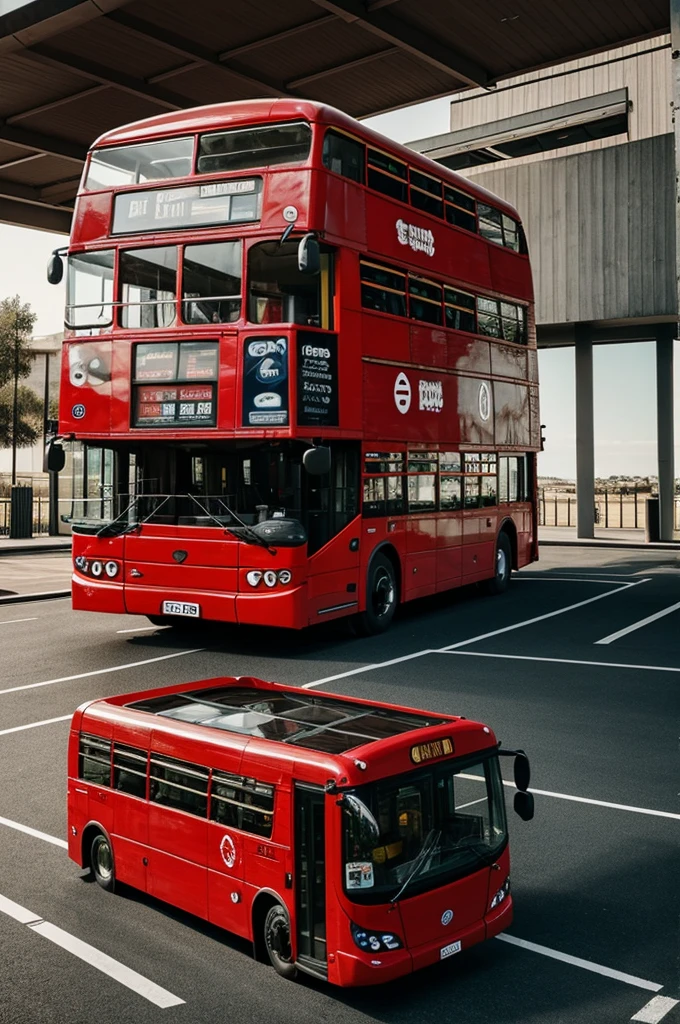 Image of a red bus with the Santafe players and an image that says the only one that will take them along the 10 