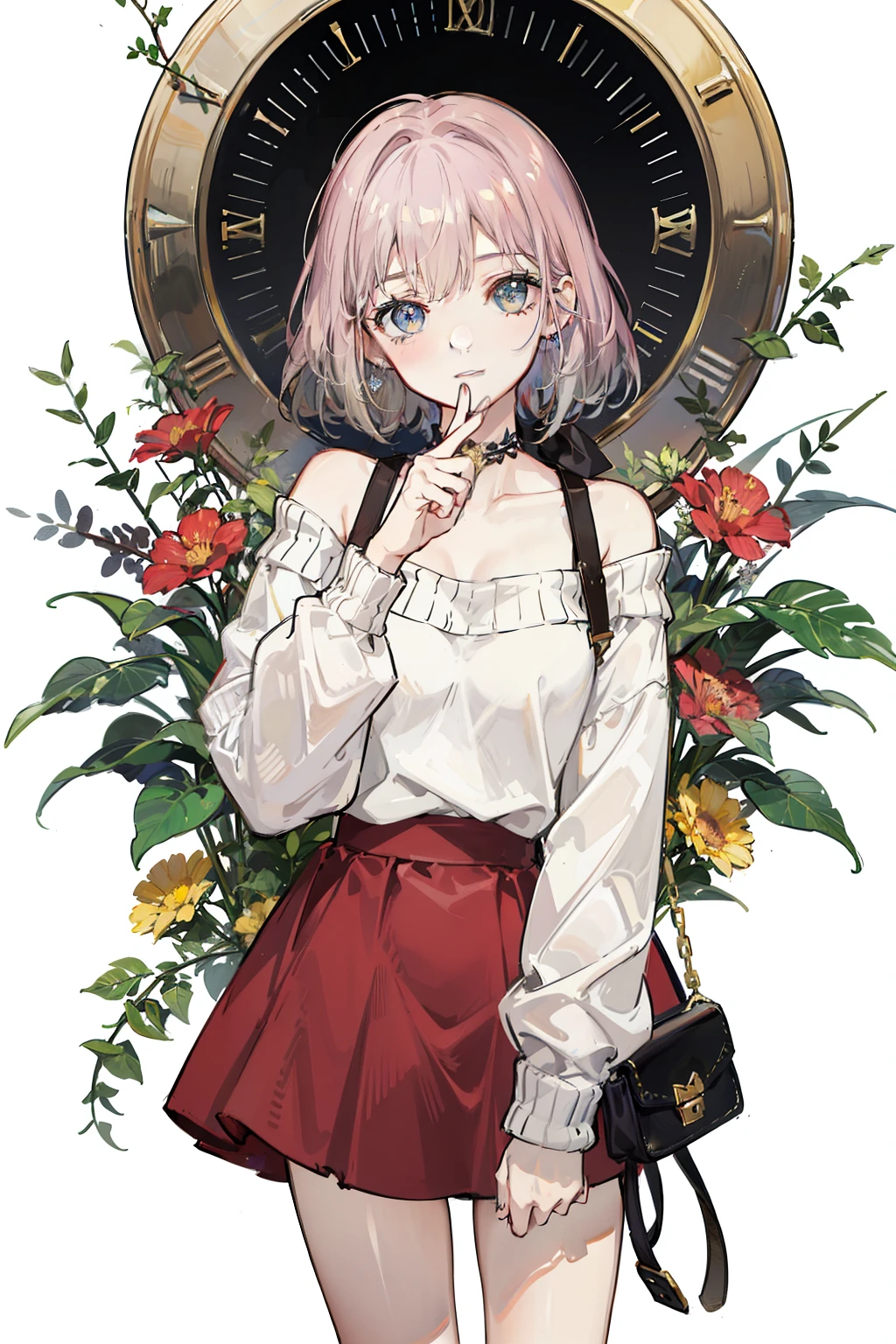 ((best quality)), ((masterpiece)), (detailed), 1 Girl, Off-shoulder sweater, 
