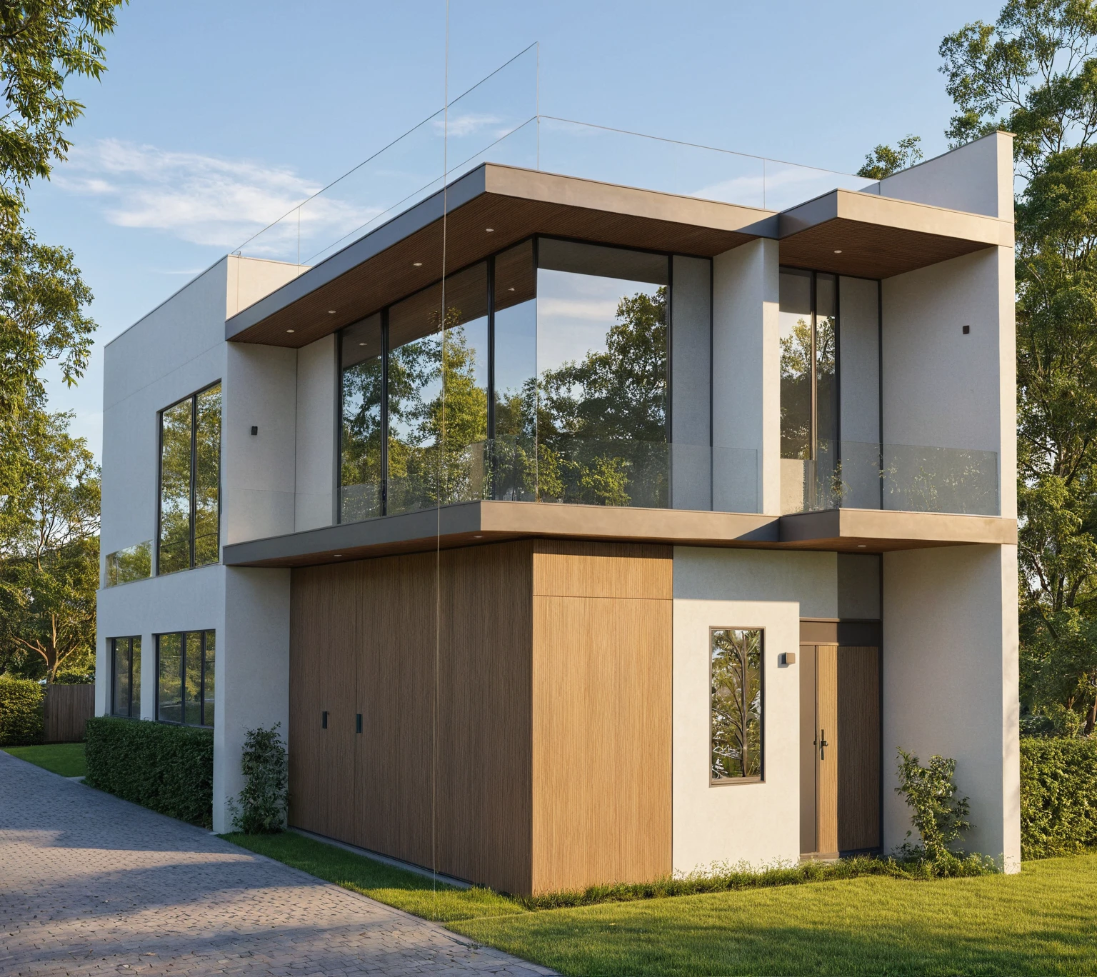 Photo brute,chef-d'artwork, High quality, best quality, authentique, great detail,
Outside, en plein air, style de maison moderne dans la rue, glass windows, grille, plafond en bois,
route,pavement, des arbres, ciel, nuage, (day light:1.1)