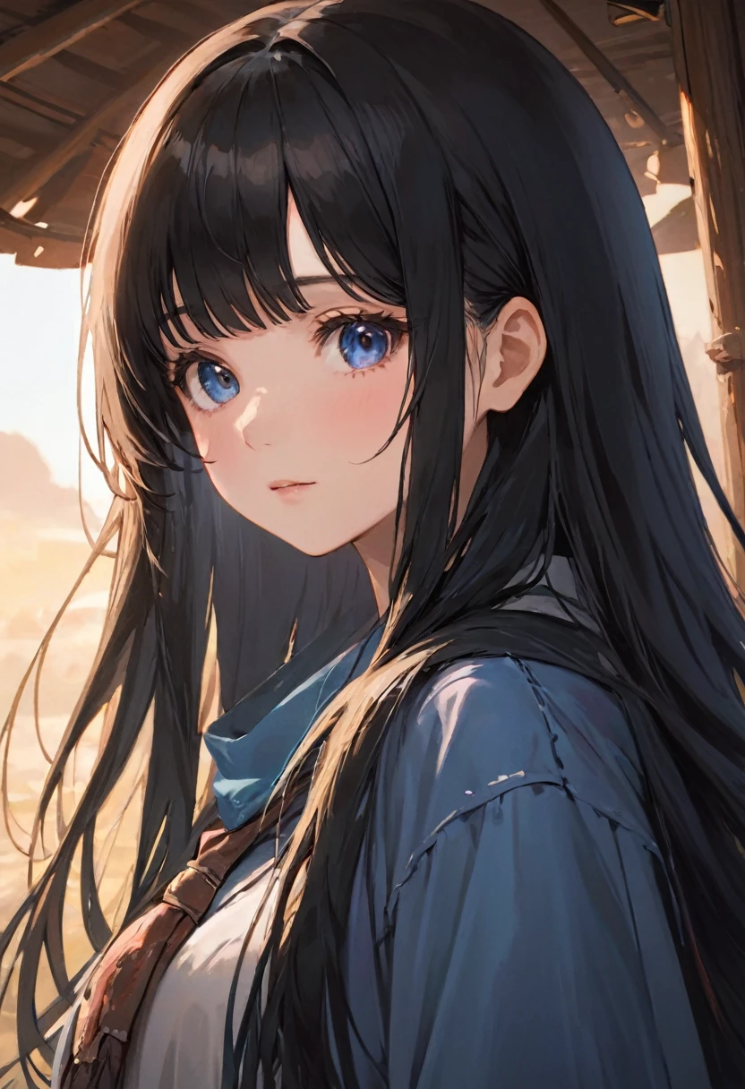 (masterpiece, best quality:1.6), cute eyes, beautiful eyes, ultra detailed face, beautiful face, raw photo, incredibly absurdres, backlighting, highres, sharp focus, highest detailed, 
BREAK 1girl, long hair, black hair, straight hair, blunt bangs, 
meca clothes, 
BREAK from side, cowboy shot, 
