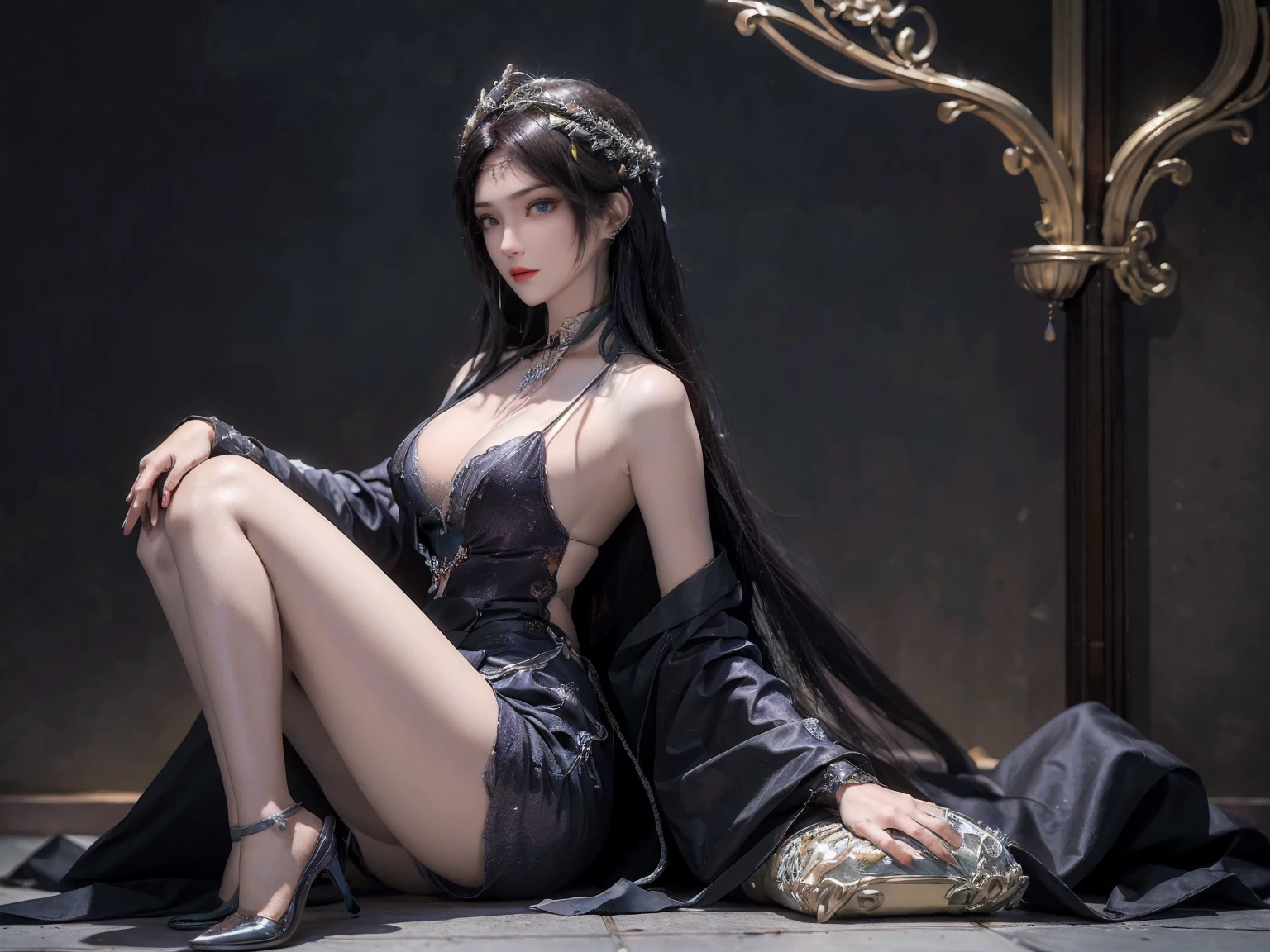 ((masterpiece, best quality)), Delicate face, Love with all your heart, Rich in details, Multiple poses and expressions, Very detailed, depth, Many parts,beautiful girl,Lace,Lace连裤袜,High target heels 1 20-year-old girl, Have a perfect face, 带有许多性感的黑色Lace细节, Legendary Saint, Icons of Saints, The elegant and beautiful female saint shines, Dark Mystery Edition, 'crown, Red lips, Thin and beautiful lips, Don't laugh, shut your mouth , Characters created by Carol Buck and Pino Deheny, Intricate details, Detailed background, Very detailed,(Flawless face: 1.9), (Big round eyes,Delicate and beautiful makeup: 1.8), Exquisite makeup, Collect income, Mysterious Makeup, bracelet, bangs and dyed light blonde, Upper Body , (Saints on the body): 1.8), Drooping arms, Invisible Hand, Vivid realism,, High target resolution, Timeless art fiction of the best quality, 最好的photo, Super cool 8K, 8K picture quality, Surrealism, 最好的現實生活photo, Art goddess photo, The most realistic color scheme, 最好的photo color, masterpiece, Hair accessories, necklace, Jewelry, Pretty Face, Brand effect, 真实photo, Dark Studio, pink details: High target, DS White, Light , Soft Light, High target quality, Light, frank, photo , High target resolution, 4k picture quality, Super 8K, Bokeh, Light滑锋利, 10 times more pixels, y goddess, Sexoddess, beautiful eyes