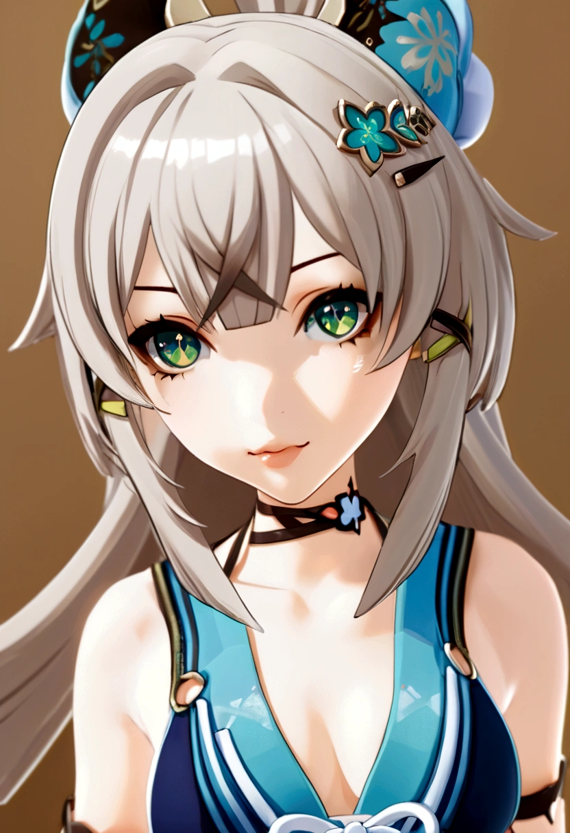 a cute hatsume miku in a sexy blue and white striped bikini, beautiful detailed eyes, beautiful detailed lips, extremely detailed eyes and face, long eyelashes, detailed skin, photorealistic, highly detailed, 8k, best quality, masterpiece, vibrant colors, natural lighting, colorful, soft lighting