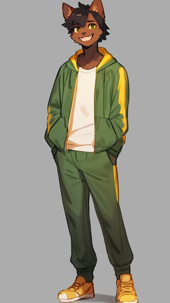 By bebebebebe, by lostgoose, by goonie-san, solo, standing, childish boy, cat ,leon , delgado, childish, hair, smiling, happy, 