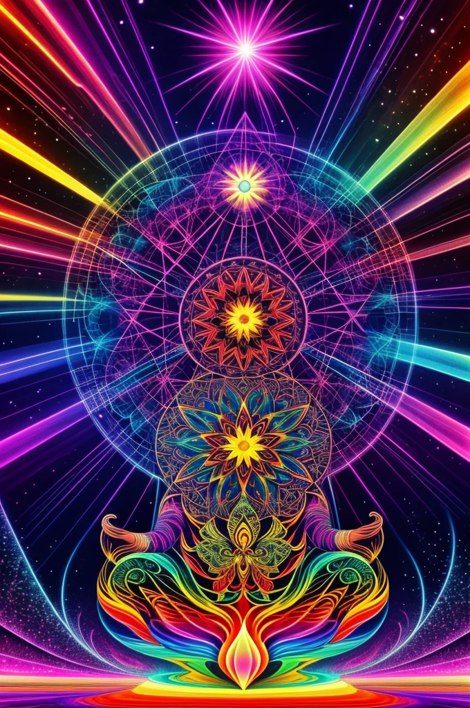 Create a psychedelic wallpaper, in which the 5 states of consciousness are reflected,