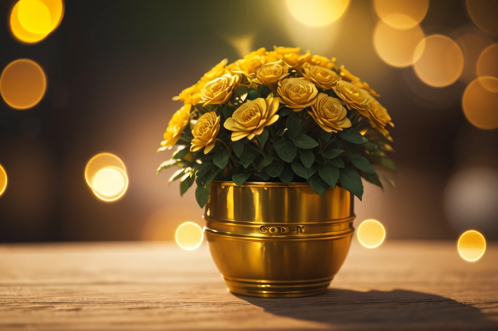 golden bokeh with 3d effect, cinematic, high detail