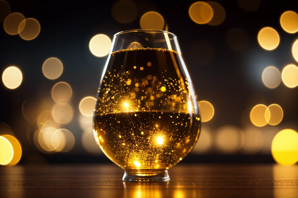 golden bokeh with 3d effect, cinematic, high detail