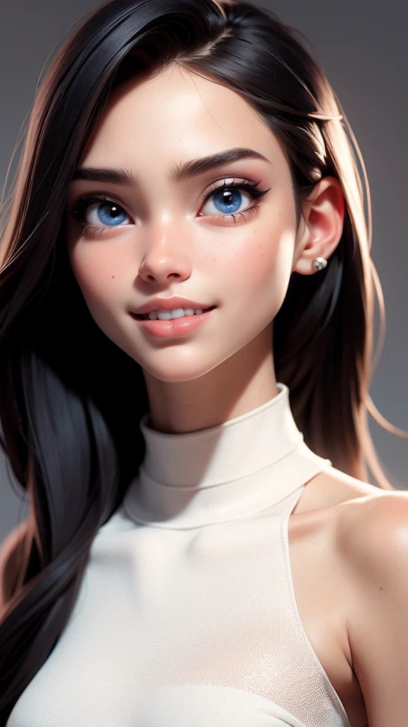 fashion model 25 years old, [[[[closeup]]]], [[[[chest]]]], [[[[neck]]]], [[[[shoulders]]]], perfect eyes, perfect iris, perfect lips, perfect teeth, perfect skin, soft front light, glow, HDR, (muted colors:1.2)