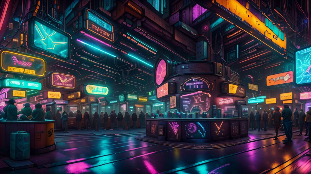 Coffee shop. , neon lights, neon, retrowave, club,,,, in love Hemp, colorful, wallpaper, energy, secret, magical environment, omniscience, prediction of the future, understanding the past, frost magic, --v 6