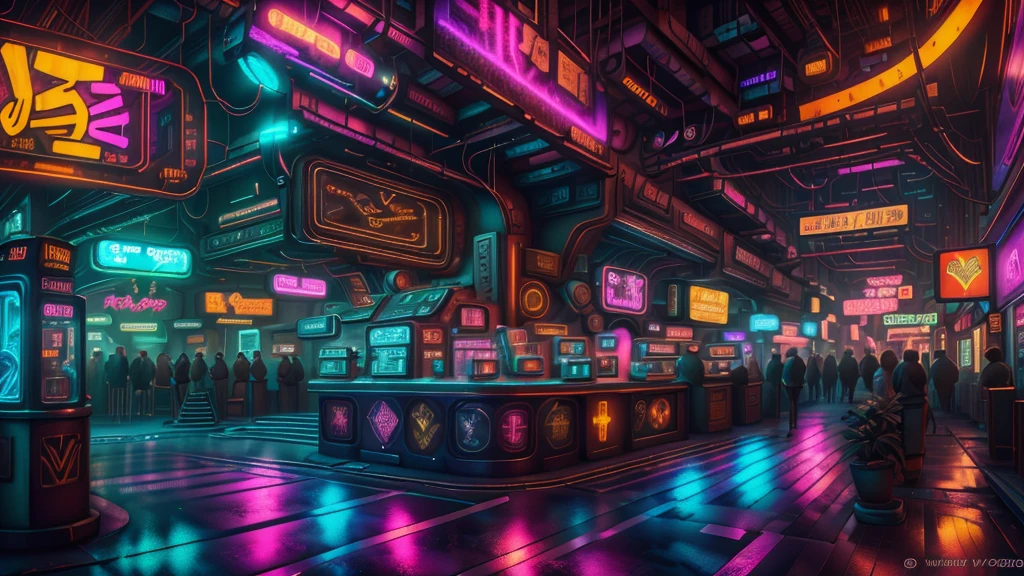Coffee shop. , neon lights, neon, retrowave, club,,,, in love Hemp, colorful, wallpaper, energy, secret, magical environment, omniscience, prediction of the future, understanding the past, frost magic, --v 6