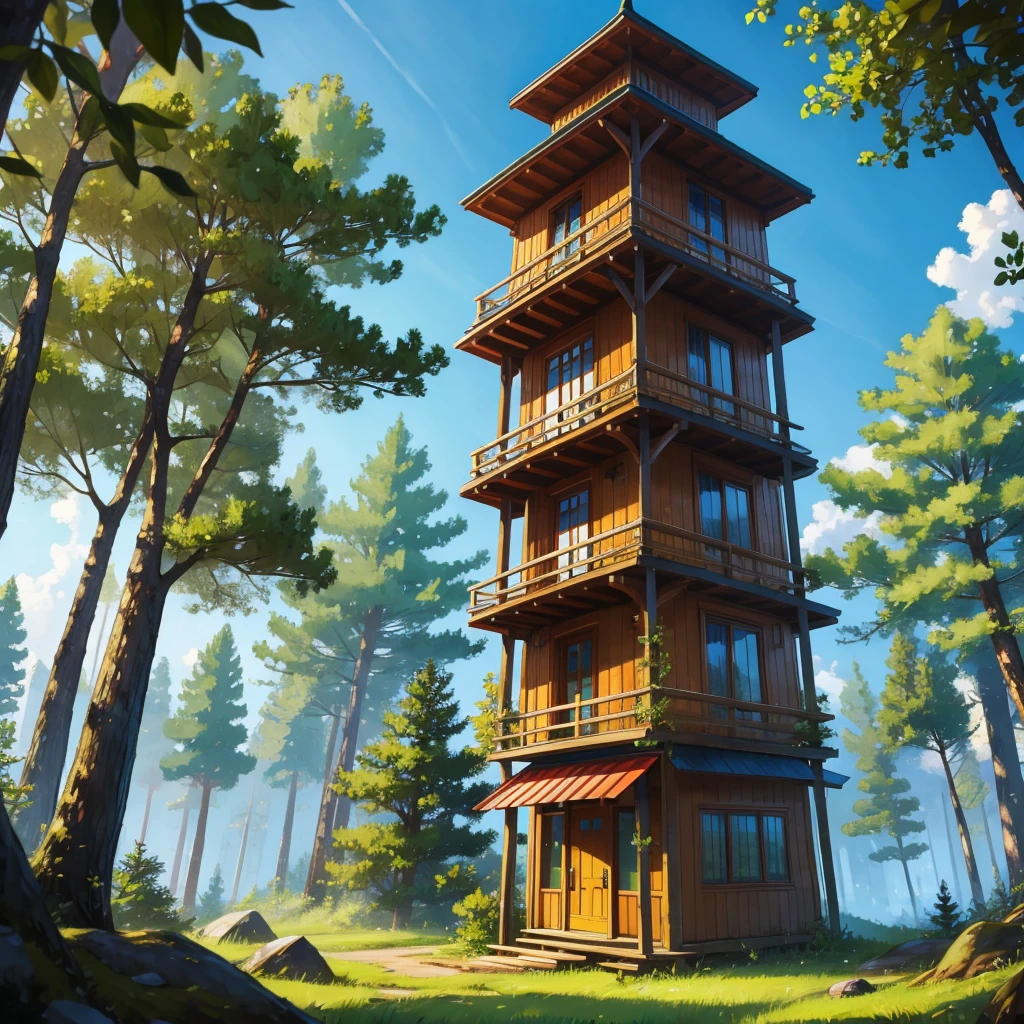 small nature tower in the forest