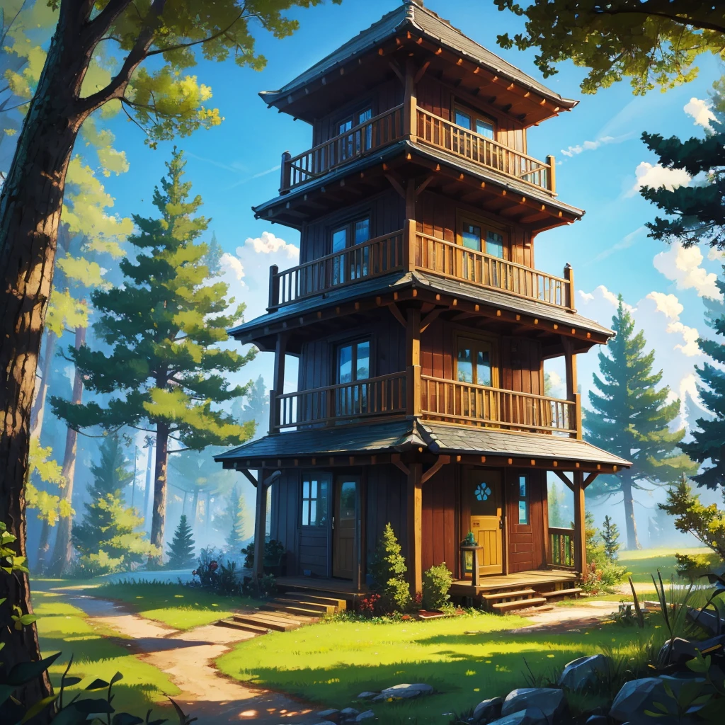 small nature tower in the forest