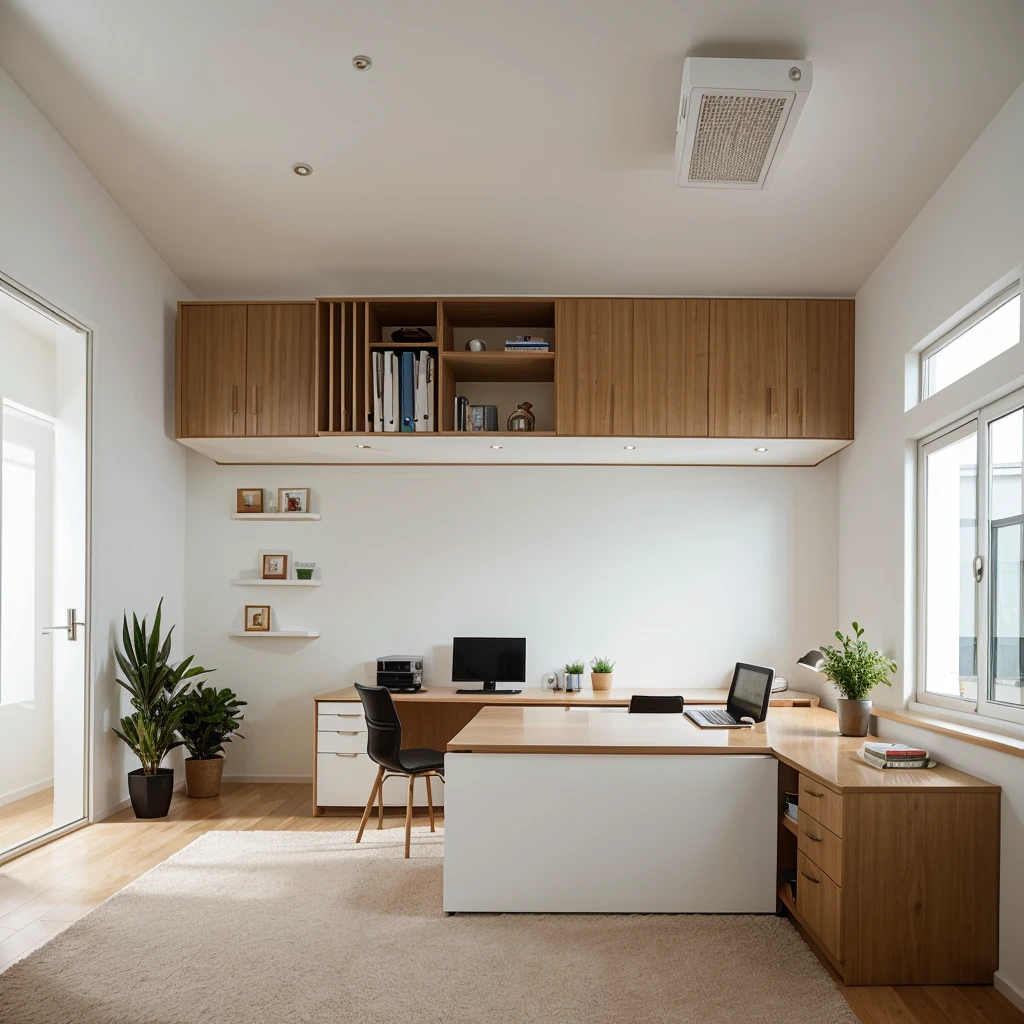 An office in a modern normal-sized house