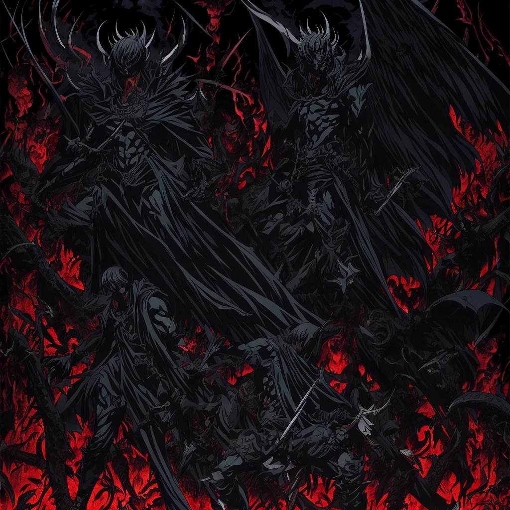 Darkness Devilman 1 male
Background、Corpses galore