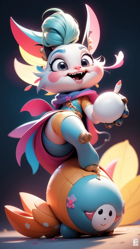 a funny cartoon character, colorful and expressive, whimsical expression, cute and playful, dynamic pose, vibrant colors, 4k, high quality, digital painting, character design, illustration