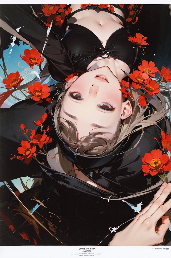 offcial art, Unity 8k wallpaper, Ultra detailed, Beautiful and aesthetic, Masterpiece, Best quality, (zentangle, mandalas, tangled, entangle), (Fractal art:1.3) , 1girll, Red flowers, Extremely detailed, Dynamic Angle, cow boy shot, The most beautiful form of chaos, elegant, Fauvistdesign, vivd colour, romanticism lain, author:James Jean, roby dwi antono, ross tran, Francis Bacon, Michal Mraz, adrian ghenie, petra cortright, Gerhard Richter, Takato Yamamoto, Ashley Wood, Atmospheric,02