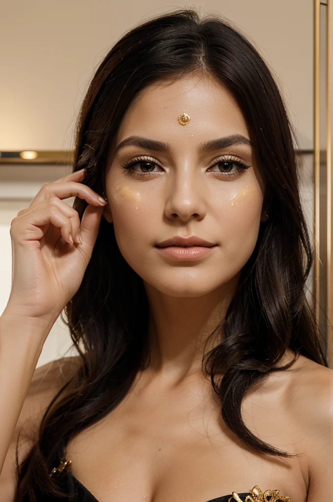I created a skin care logo with the name Aurelia Elegant. Make it elegant with a combination of black and gold