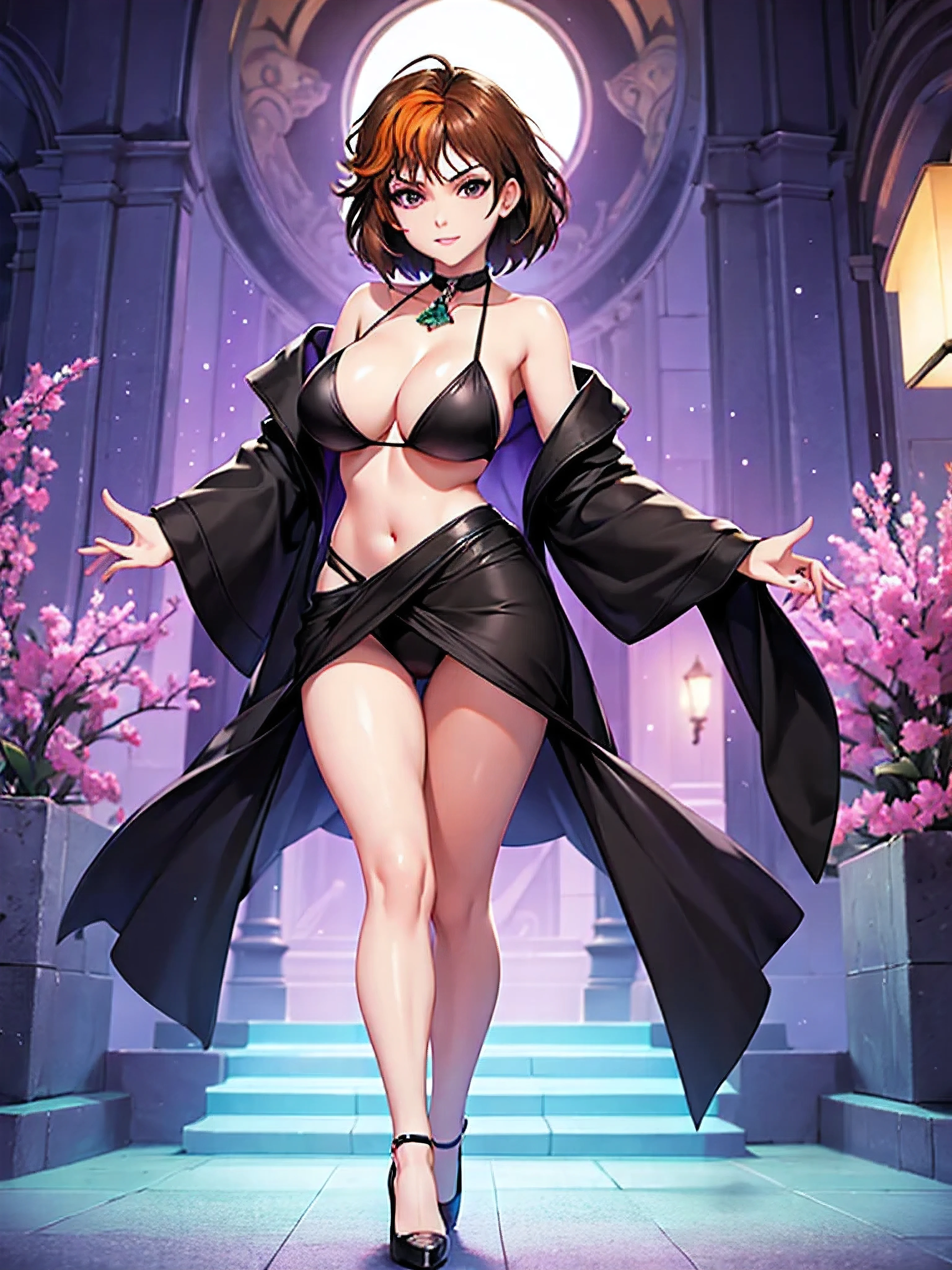 merula, full body, thighs, purple high heels, solo girl, medium tits, bikini