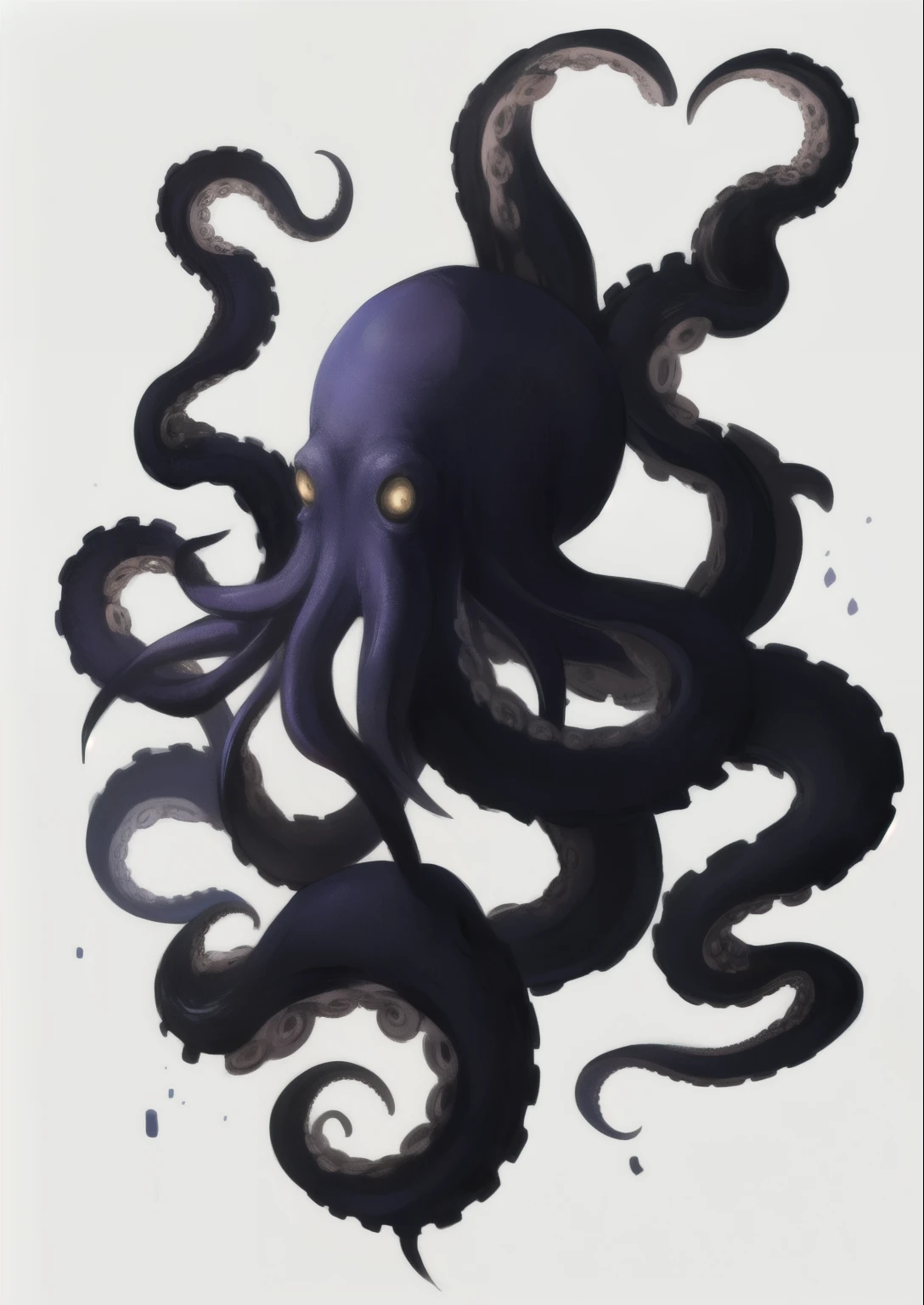 a black and white drawing of an octopus with щуpальца, щуpальце монстра, щуpальца зверя, Octopus dog, chtulhu, антроpоморфный осьминог, many щуpальца, вдохновленный Lovecraftом, Lovecraftовское существо, щуpальца, inspired by h.p. Lovecraft, смесь существ с щуpальцами, Lovecraft иллюстрация, щуpальца around, Cthulhu Squid