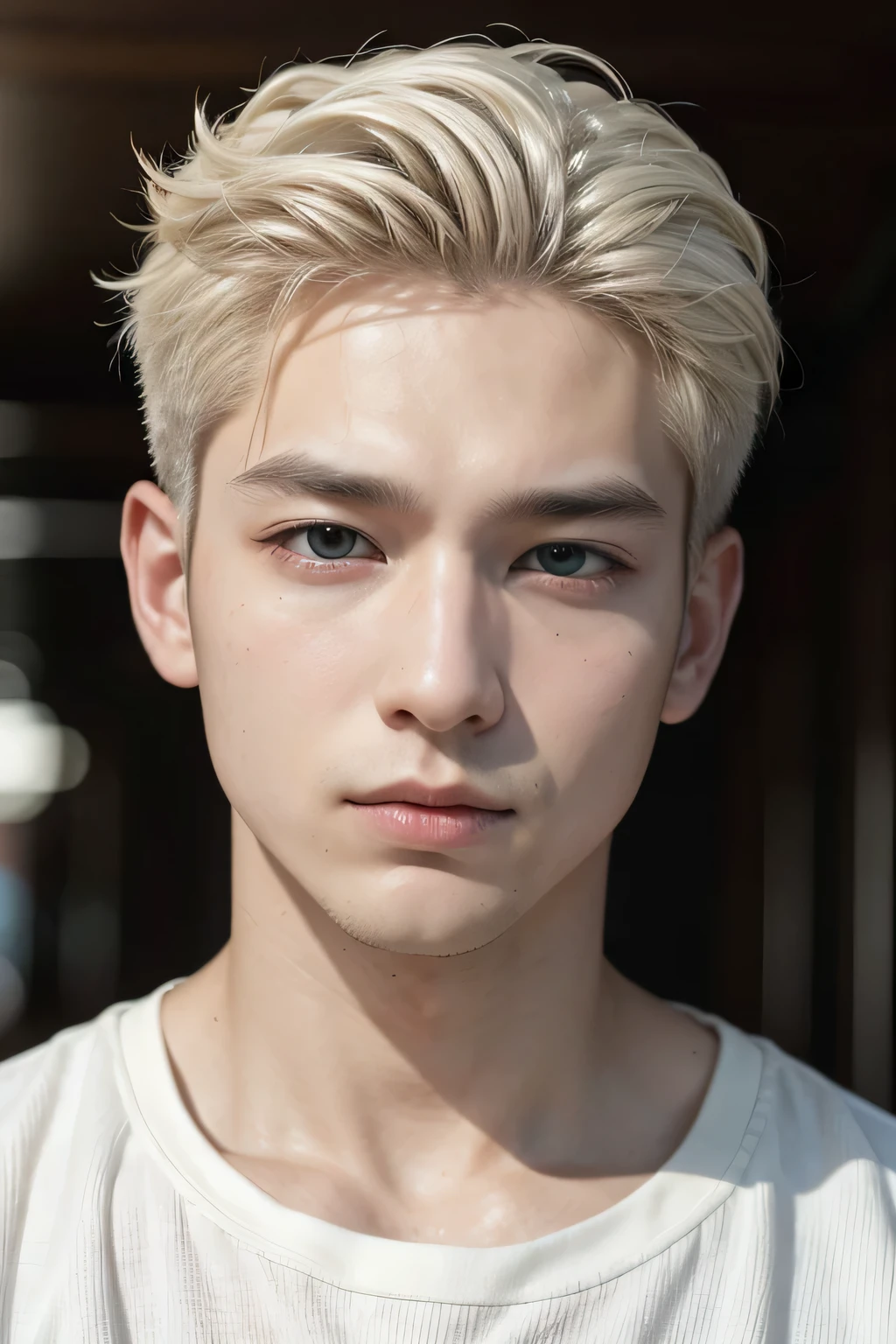 Man with white Gojo hair 