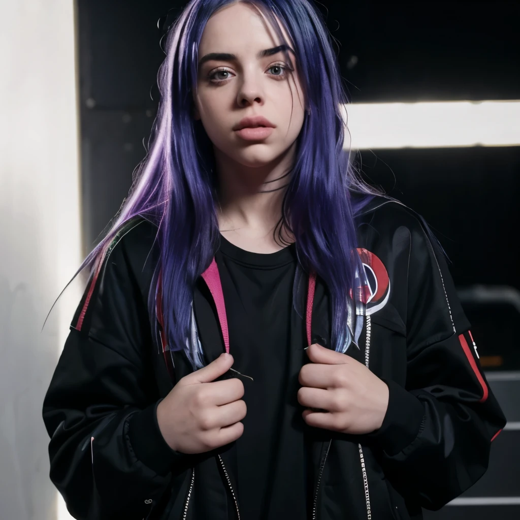 Billie eilish mostrando su culo mientras abre su trasero con las manos,Ella ya tiene un plug anal y tiene una cara sexy.