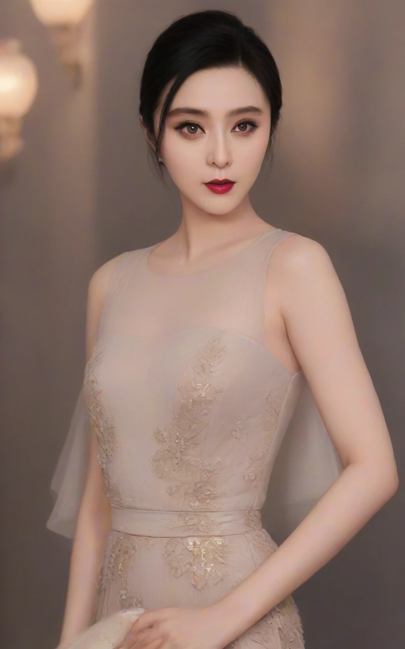 High Fashion, red lips,side_light,sweet,(Asymmetrical_blouse:1.4),(Pleated_midi_skirt:1.3),(Kitten_heels:1.2),stage lights,
fbb,chinese actress fan bingbing,play in beijing fashion show,, (masterpiece,best quality,ultra high res:1.2),(photo-realistic:1.3),(beautiful face,exquisite face,skin texture:1.2),, dynamic, dramatic, haute couture, elegant, ornate clothing, High Fashion