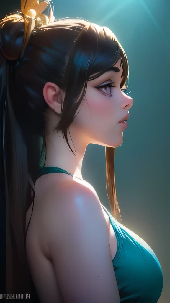 nsfw,(RAW photo, best quality),(realistic, photo-realistic:1.3),best quality,highly detailed,masterpiece,ultra-detailed,illustration,1girl,upper_body,dynamic angle,world masterpiece theater,messy_long_hair,best quality,extremely detailed CG unity 8k wallpaper,ink,Amazing,cinematic lighting,lens_flare,dunhuang_style,